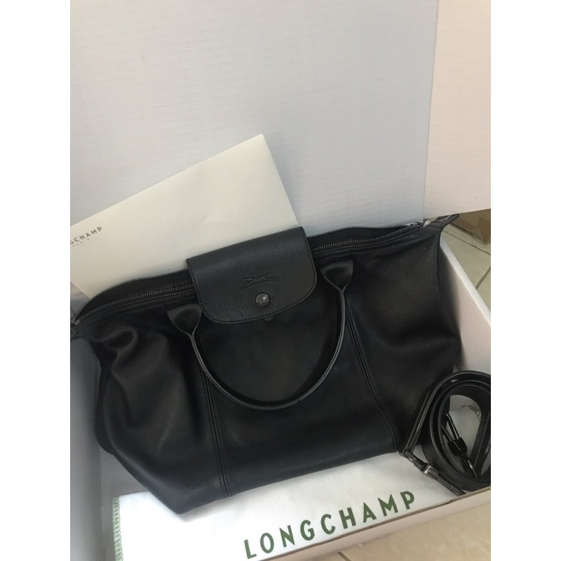 Longchamp Le Pliage Cuir Top Handle Bag S