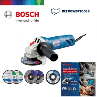 Bosch เครื่องเจียรไฟฟ้า รุ่น  GWS 750-100 โปรโมชั่นพิเศษ แถมใบตัด ใบเจียร์ ใบขัดกระดาษทราย