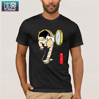 ถูกสุดๆพร้อมส่ง เสื้อยืด ผ้าฝ้าย 100% พิมพ์ลายกราฟฟิค The Adventures of Tintin หลากสี สไตล์ญี่ปุ่น