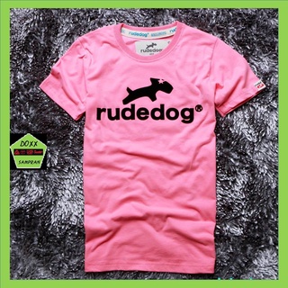 Rudedog เสื้อคอกลม ชาย หญิง รุ่น Logo15  สีชมพู