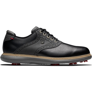 FootJoy Golf Traditions Spiked Extra Wide Men’s Golf Shoes รองเท้ากอล์ฟผู้ชายแบรนด์แท้สีดำ