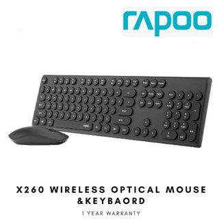 RAPOO X260 (2in1)Multi-Mode Slim Round Keycap Wireless Combo Mouse &amp; Keyboard แป้นพิมพ์แบบทรงกลม พร้อมอักษร Thai / Eng