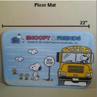 พรมเช็ดเท้า สี่เหลี่ยม ลาย สนู๊ปปี้ SNoopy ขนาด 22x15 นิ้ว