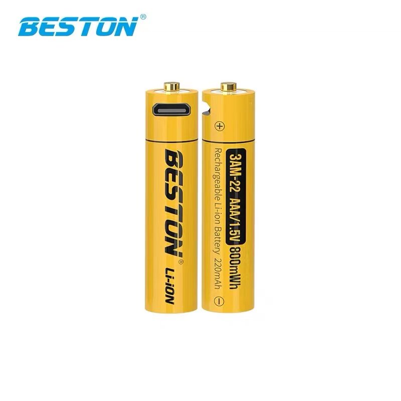 ถ่านชาร์จ BESTON AAA 1.5V 800mWh Micro USB Li-ion Battery 2 ก้อน คุณภาพสูง ราคาถูก