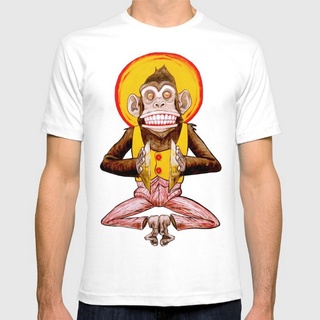 เสื้อยืดคอกลมcrew neckเสื้อยืดแขนสั้น พิมพ์ลาย Jolly Chimp สําหรับผู้ชายS-4XL