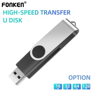 Fonken แฟลชไดรฟ์ USB 2.0 128GB 64GB 32GB 16G ความเร็วสูง สําหรับคอมพิวเตอร์ Mac