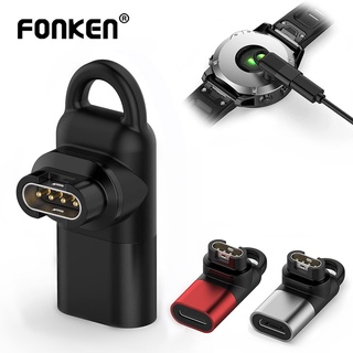 Fonken อะแดปเตอร์ชาร์จ Type C Micro Ios USB ตัวเมีย เป็น 4pin สําหรับ Garmin Smart Watch