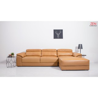 ZEN Collection ELENA Sofa L-Shape 280m. หนังวัวแท้ผิวสัมผัส