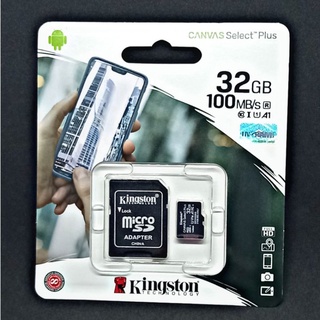 เมมโมรี่การ์ดแท้ Kingston Micro SD Card 32 GB รุ่น Canvas Select Plus ความเร็ว 100MB/s Class 10