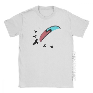 เสื้อยืดผ้าฝ้าย พิมพ์ลาย Buzzard Paraglider ของขวัญวันเกิด สําหรับผู้ชาย