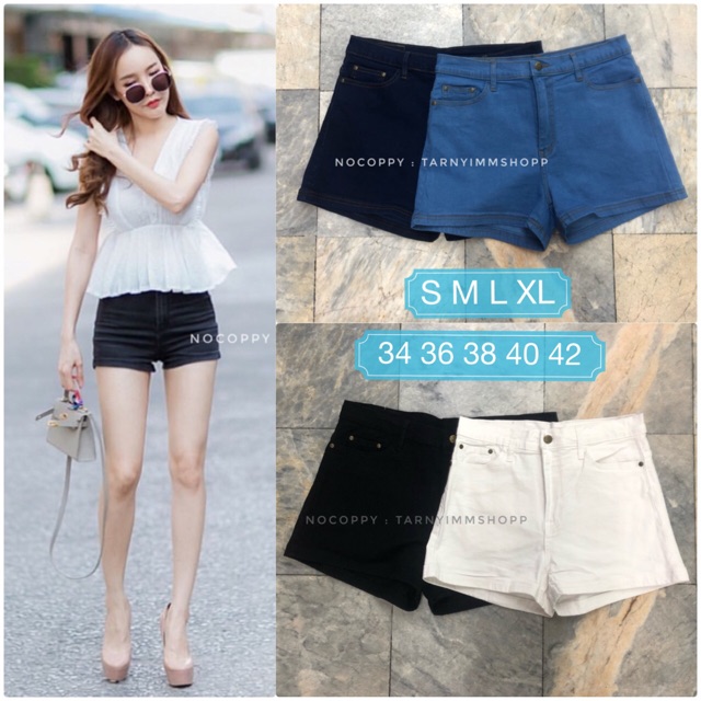 ผ้ายืด งานขายดี มีไซส์ใหญ่ กางเกงยีนส์ขาสั้น ผ้าดีสีสวย SMLXL32-42