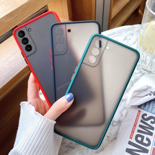 เคสโทรศัพท์ Case Samsung S21 / S21Plus / S21Ultra / A32 (5G) เคสกันกระแทก ปุ่มสีผิวด้าน กันรอยกล้อง ขอบนิ่มหลังแข็ง