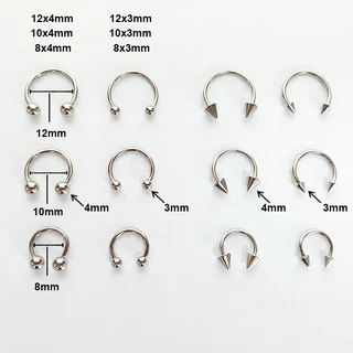จิวหูสแตนเลส จิวคิ้ว จิวจมูก จิวปาก จิวเกือกม้า -1 ชิ้น | NHS | HorseShoe Stainless Steel earring - 1 Piece