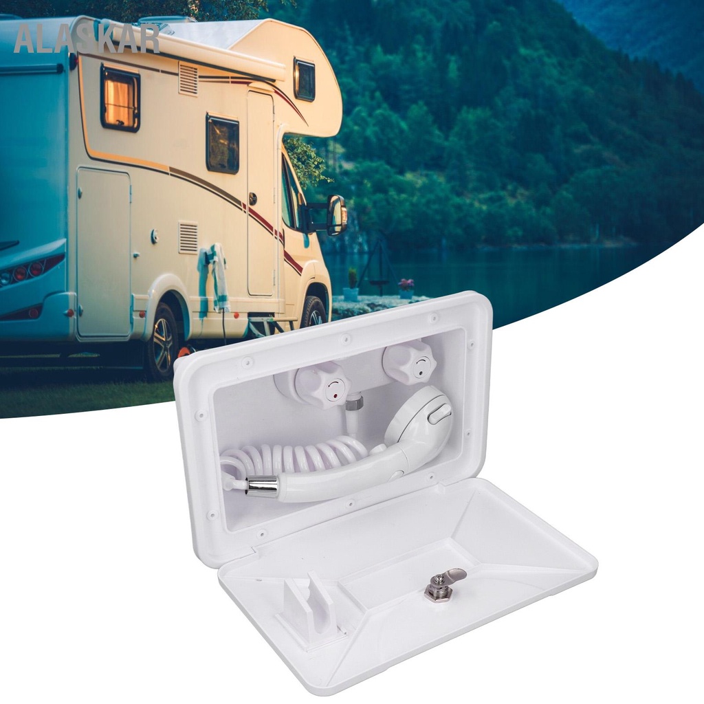 Alaskar ชุดกล่องฝักบัวอาบน้ํา 1.5 เมตร พับเก็บได้ สําหรับ Rv Camper Van Motorhome Boat