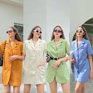 QUINN BLAZER DRESS | มินิเดรสเบลเซอร์สไตล์เกาหลี มาพร้อมกิมมิคตีเกร็ดกระเป๋าเพิ่มความชิค สะดุดตา