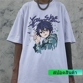 สไตล์ใหม่  หลวม  ลายตัวการ์ตูน  แขนสั้น  คอกลม  เสื้อยืด  2สี  M~3XL