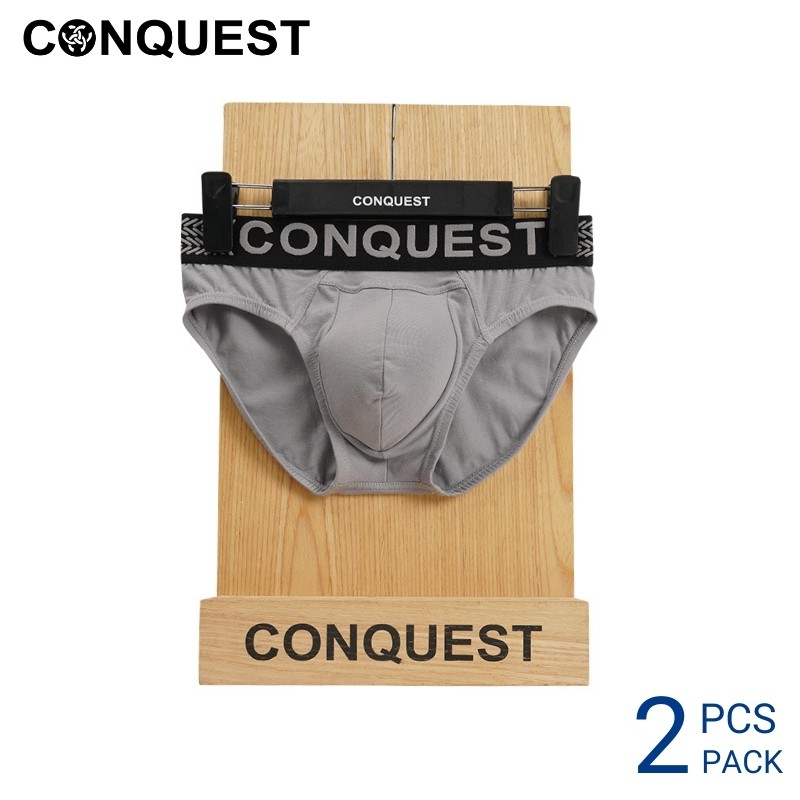 CONQUEST (2 ชิ้น) ชุดชั้นในมินิผ้าฝ้ายสแปนเด็กซ์สําหรับผู้ชาย – CQ7203