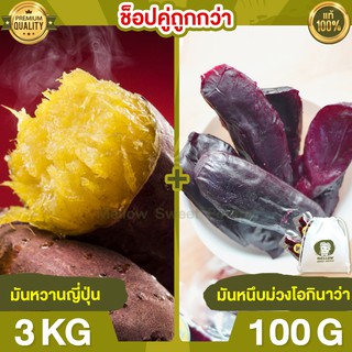 Duo Set ถูกกว่า มันหวานญี่ปุ่น 3kg + มันหนึบม่วง 100g มันหนึบ โอกินาว่า มันญี่ปุ่น มันหวานญี่ปุ่น มันญี่ปุ่นหวาน