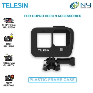 TELESIN เคสกรอบพลาสติก สีดํา สําหรับ GoPro Hero11 HERO10 HERO9 GP-FMS-903 GoPro Hero 9