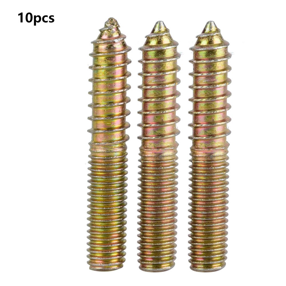 Screw Woodworking Ended Screw 10*60mm Dowel Furniture Connector Double 10pcs xguli.th ThaiPick