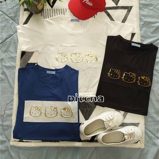 no.40 เสื้อครอปแฟชั่น ขายดี ปั๊มนูนสีทอง เกรดพรีเมี่ยม พร้อมส่ง