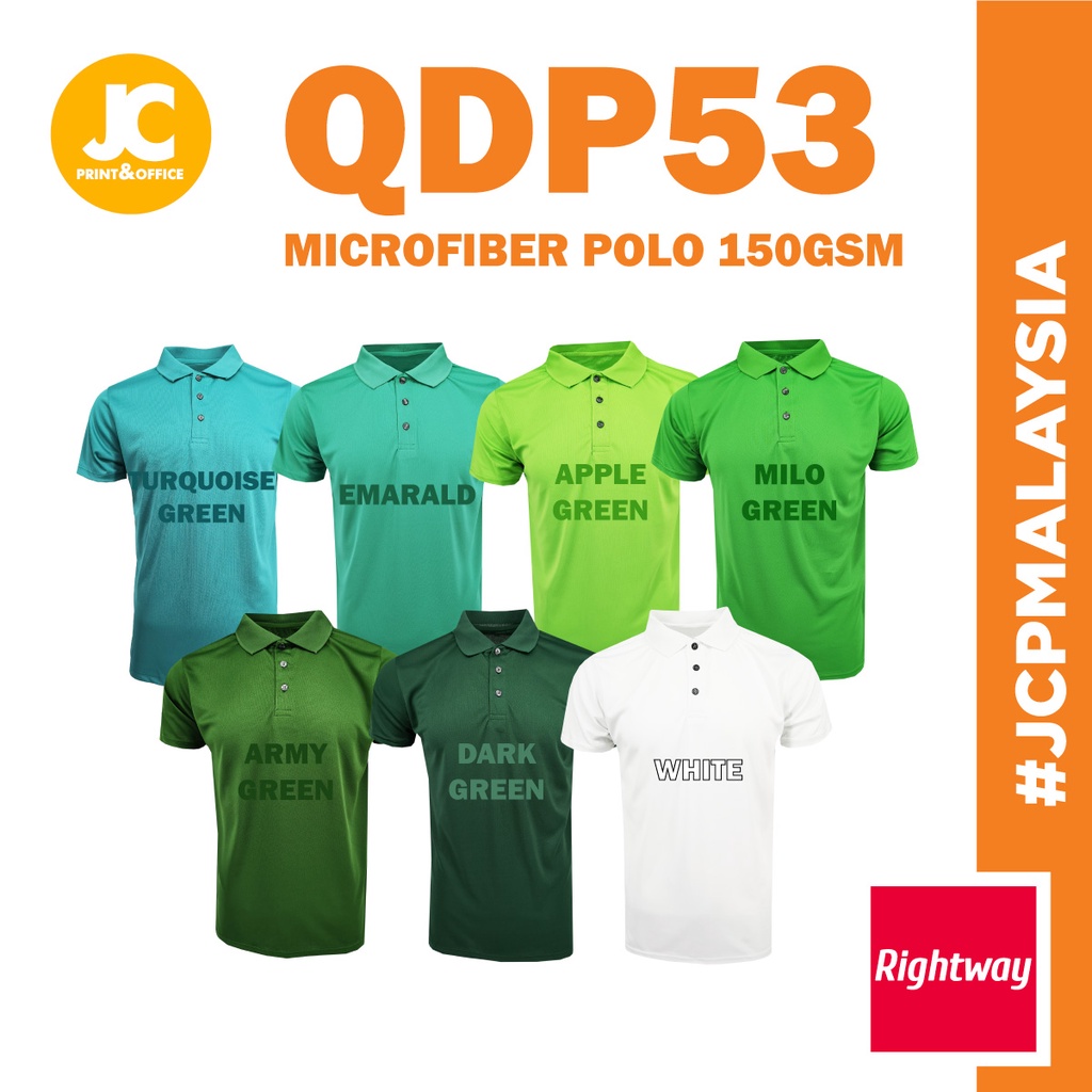 JCP x RIGHTWAY ที่ดีที่สุด 100% Mini ตาข่ายไมโครไฟเบอร์โปโล QDP53 Unisex ผู้ใหญ่กีฬา Active Polo Baj