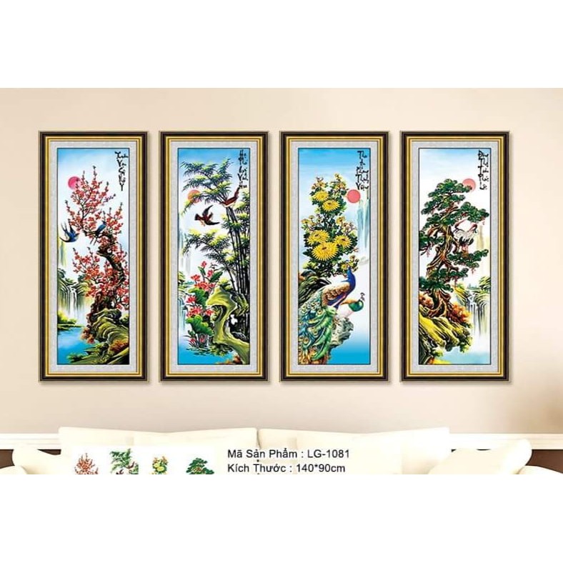 Tu Quy Tung Cuc Truc Mai ภาพวาดเพชร ขนาด: 140x90ซม