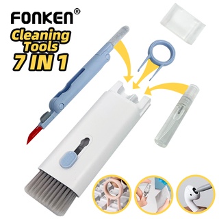 Fonken 7-in-1 ชุดแปรงทําความสะอาดคีย์บอร์ด และหูฟัง สําหรับคอมพิวเตอร์