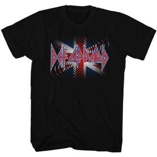 คอตต้อนคอกลมขายดี เสื้อยืดลําลอง แขนสั้น พิมพ์ลายวงร็อค BRITISH Def Leppard สีดํา สําหรับผู้ใหญ่ GGndfg04NBppcm28S-5XL