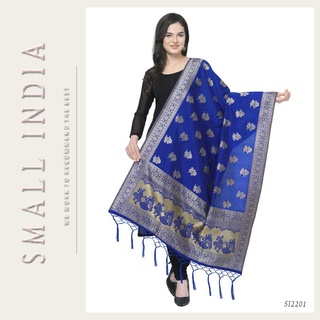 {**ส่งฟรี**} SMALL INDIA 🌟🧣 Banarasi Silk 🌟🧣 Weaving Dupatta