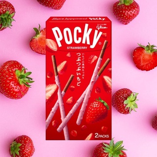 ขนมของฝากจากญี่ปุ่น Pocky ญี่ปุ่น รสสตอเบอรี่ GLICO Pocky Strawberry