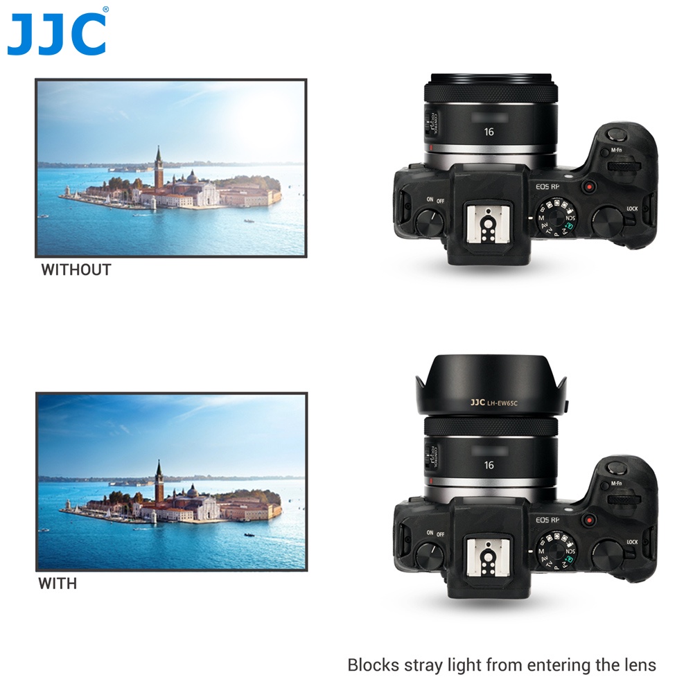 JJC Lens Hood EW-65C ฝาครอบเลนส์กล้อง Canon RF 16mm F2.8 STM อุปกรณ์เสริมกล้อง LH-EW65C
