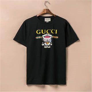 ถูกสุดๆพร้อมส่ง Gu-C-C-I เสื้อยืดแขนสั้นผ้าฝ้ายปักเลื่อมคลาสสิกสําหรับนักเรียน Unisexรหัสเต็ม