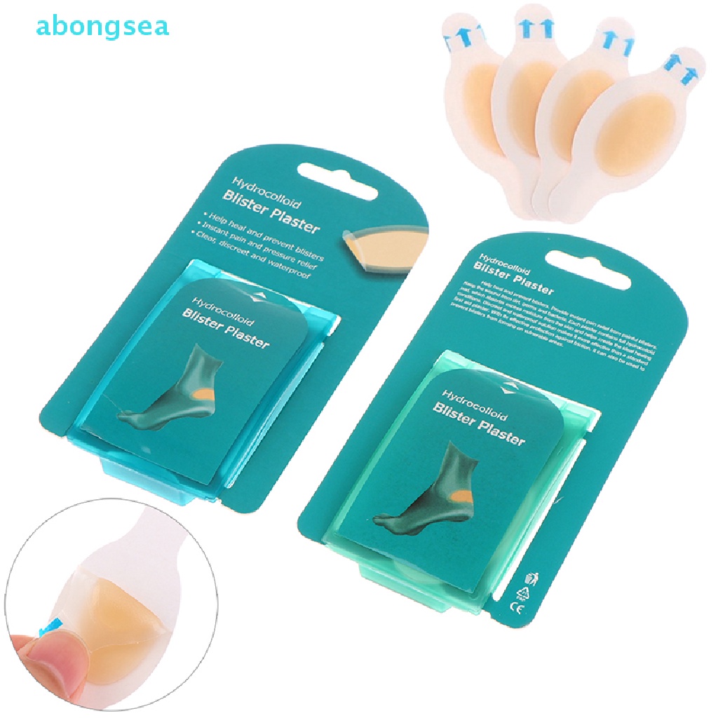 Abongsea 4 ชิ้น Foot Blister Patch พลาสเตอร์กาว Hydrocolloid Gel Anti-wearing Foot Care