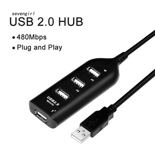 【SG】อะแดปเตอร์แยกฮับ Usb 2.0 4 พอร์ต 480Mbps ความเร็วสูง แบบพกพา สําหรับคอมพิวเตอร์ แล็ปท็อป