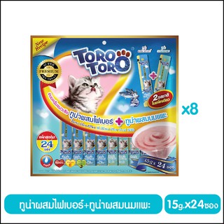 TORO TORO ครีมแมวเลียทูน่าผสมไฟเบอร์&amp;ทูน่าผสมนมแพะ 15g.x24ซ. (สีฟ้า&amp;ฟ้าอ่อน) P.8