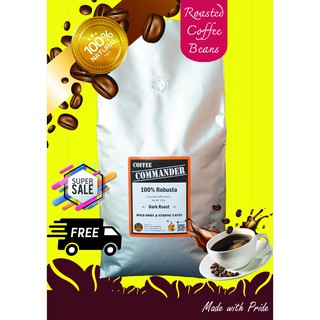 เมล็ดกาแฟคั่วโรบัสต้าเวียดนาม เกรด A คั่วเข้ม ขนาด 1 กิโลกรัม (Dark Roasted Vietnam Robusta Coffee Beans 1 kg)