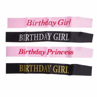 Birthday Girl Glitter Satin Sash Princess Happy Birthday Party Decoration Gift