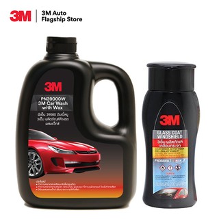 3M แชมพูล้างรถ ผสมแว็กซ์ PN39000W + 3M ผลิตภัณฑ์เคลือบกระจก ขนาด 200มล. PN08889LT