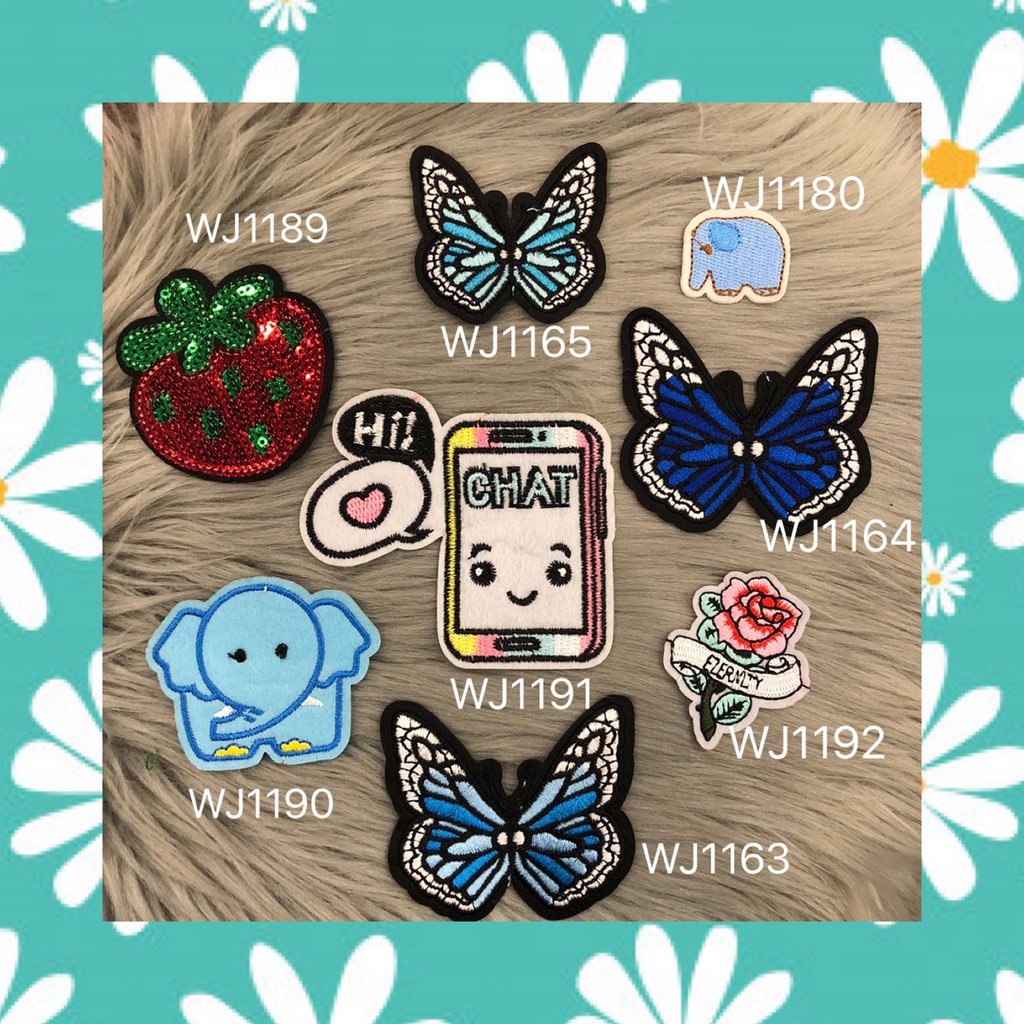 DIY Iron on Patches Embroidery ตัวรีดติดเสื้อ เย็บติด หมวก กระเป๋า รองเท้า ปะเสื้อผ้า งานปัก