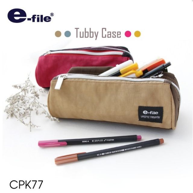 กระเป๋า ทับบี้ อี-ไฟล์ CPK77 ใส่เครื่องเขียน หรือจิปาถะ ดีไซน์เก๋ 2 สี 2 ซิปในใบเดียว ตัวกระเป๋าผลิตจากผ้าโพลิเอสเตอร์