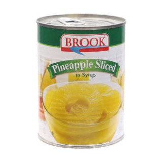 สับปะรดแว่นในน้ำเชื่อม  บรูค ขนาด 565 กรัม Brook Pineapple Slice