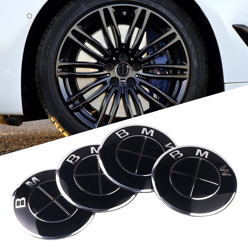 จัดแต่งทรงผมรถ 4 ชิ้น BMW โลโก้ 56 มม.สติกเกอร์ล้อยาง Hub Cap Badge อะไหล่สัญลักษณ์สําหรับ BMW E36 E