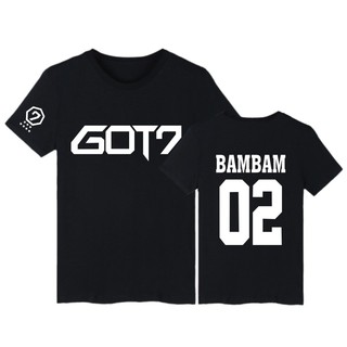 Alimoo มีไซส์ใหญ่ ผู้ชาย &amp; ผู้หญิง เสื้อยืดผ้าฝ้ายแขนสั้นฮิปฮอปพิมพ์ GOT7 02 BAMBAM สำหรับผู้ชาย XXS-4XL