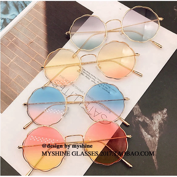 ใหม่ WomenRound แว่นกันแดด Steampunk Shades MultiColor