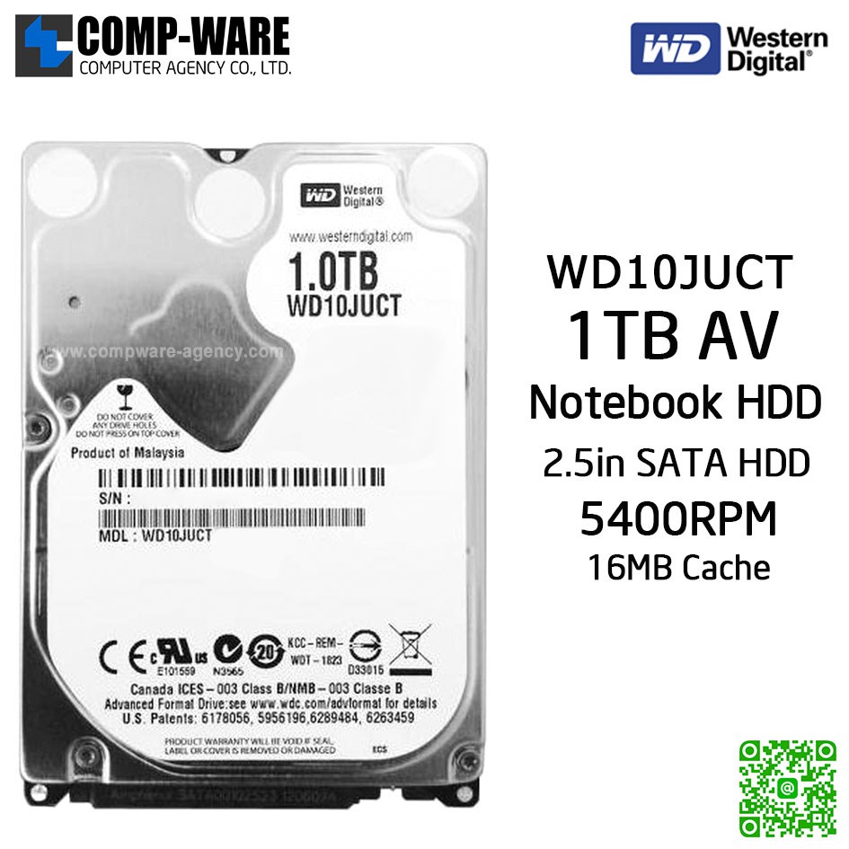 Western Digital AV-25 1TB 5400RPM 16MB cache SATA 3Gb/s 2.5inch ...
