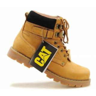 【แท้】Caterpillar รองเท้าเดินป่ากันน้ำกลางแจ้งสำหรับผู้ชายและผู้หญิง CAT รองเท้าบูทหุ้มข้อหนัง