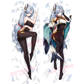 Genshin Impact Shen He Dakimakura ปลอกหมอน แบบนิ่ม ลายอนิเมะ ขนาด 50x150 ซม. สําหรับตกแต่งบ้าน โซฟา เตียง DK377