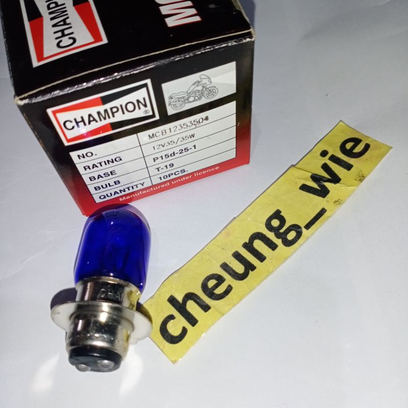 หลอดไฟหน้า 1 ฟุต สีฟ้า สีขาวสด Honda Grand 35/35W 12V Champion Federal mogul USA