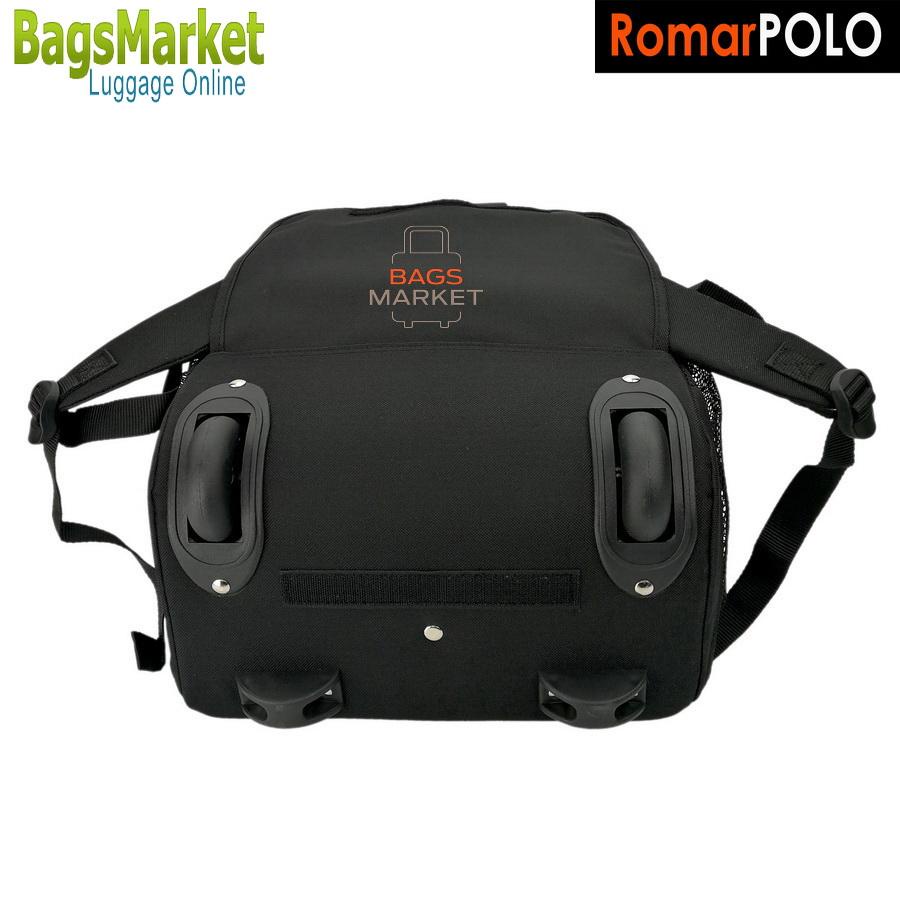 BagsMarket กระเป๋าเดินทาง Romar Polo กระเป๋า กระเป๋าเป้ล้อลาก Code R127218" (Black/Black) AGvj